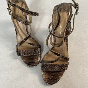Via Spiga Strappy Leather Snake Skin Heel